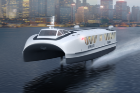 Artist rendering of prototype electric hydrofoil ferry