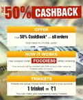 50% cash back on Rs.300