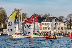 J/70s sailing on Hamburg's Alster Lake