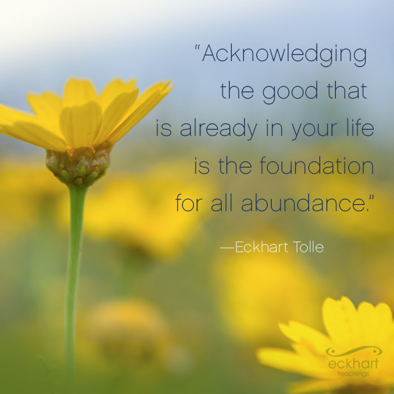 Acknowledging the good that is already in your life is the foundation for all abundance.