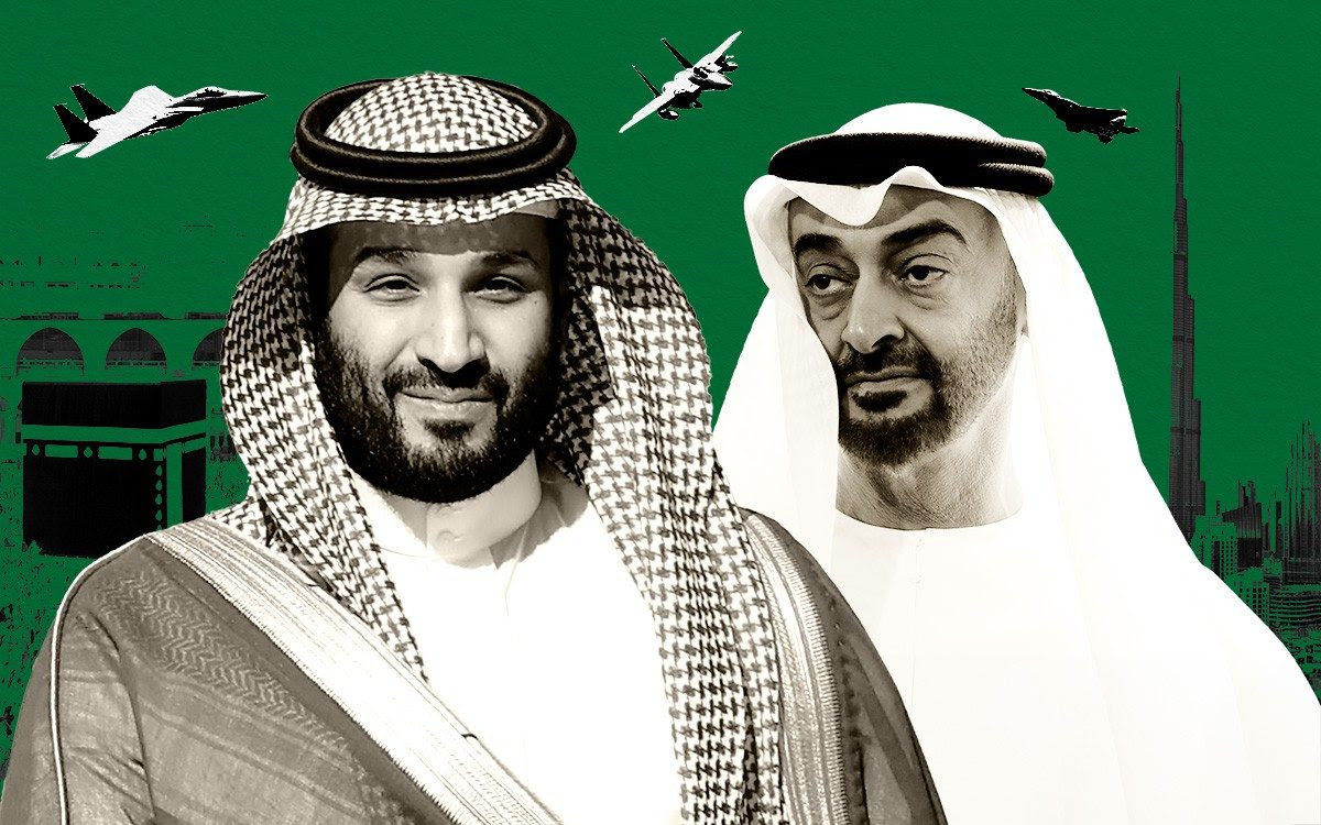 Saudi Crown Prince Mohammed bin Salman and Emirati President Mohamed bin Zayed Al Nahyan