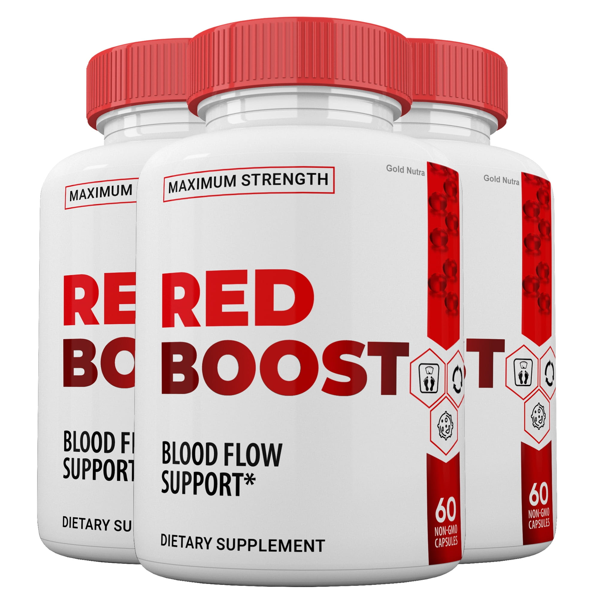 Red Boost, Red Boost Blood Flow Support Pills for Men, For Healthy Blood Circulation and Healthy Glucose Maximum Strength (3 Bottles) - Walmart.com