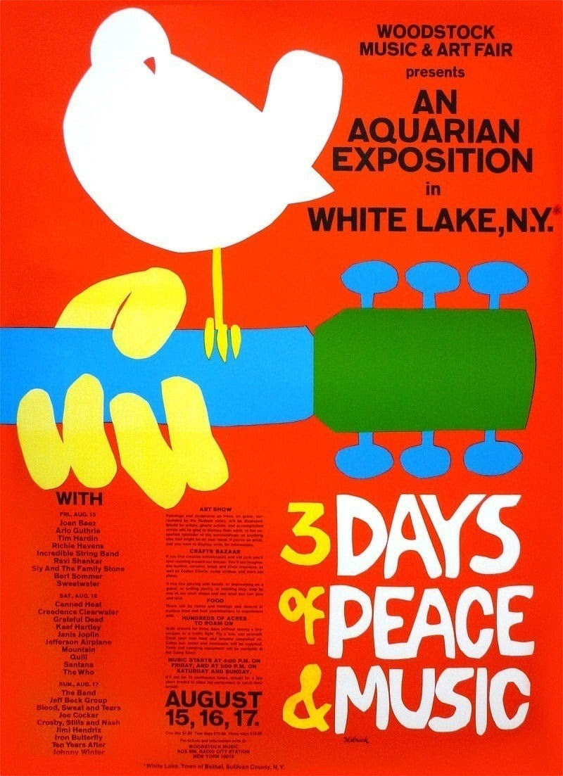 46 Years Ago Today, 500,000 People Descended On A Farm For The Greatest Music Festival Of All Time Woodstock-poster
