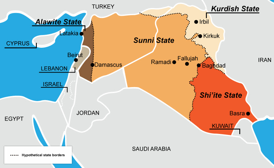 A hypothetical re-drawing of Syria and Iraq