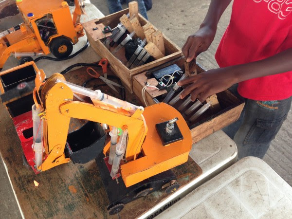 Handmade hydraulic toys at MFA 2012 in Nigeria