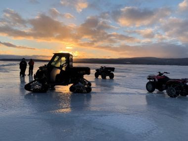UTVs and ATVs on the ice