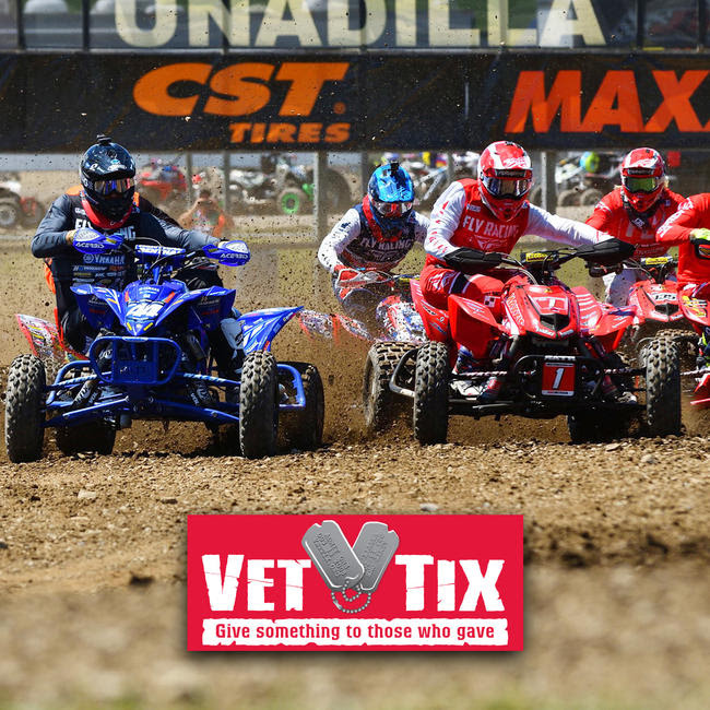 The 2019 ATV Motocross National Championship Series will be partnering with Vet Tix inviting active duty military and veterans to the races.