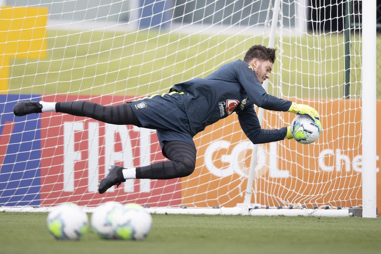 Lucas Figueiredo/CBF/Direitos Reservados Ederson, goleiro, seleção brasileira