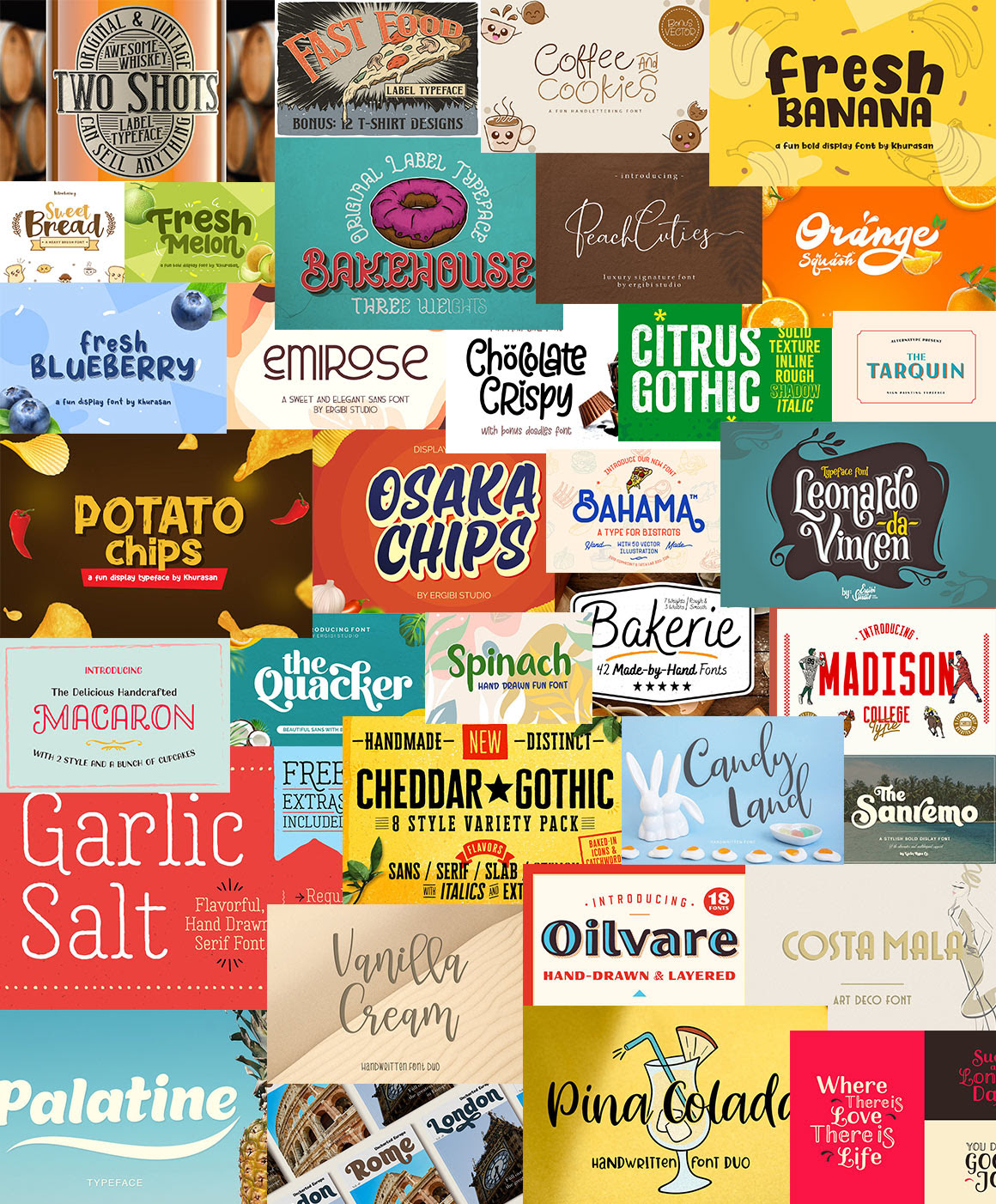 The Delicious Food Typography Bundle Sneakpeek