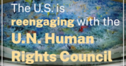U.N. Human Rights Council in colorful text.