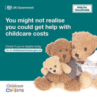 An image promoting the help available with childcare costs 