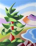 Mark Webster - Abstract Geometric Pine Tree Landscape Oil Painting - Posted on Thursday, December 18, 2014 by Mark Webster