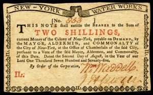 Colonial currency from the Province of New York (1775)