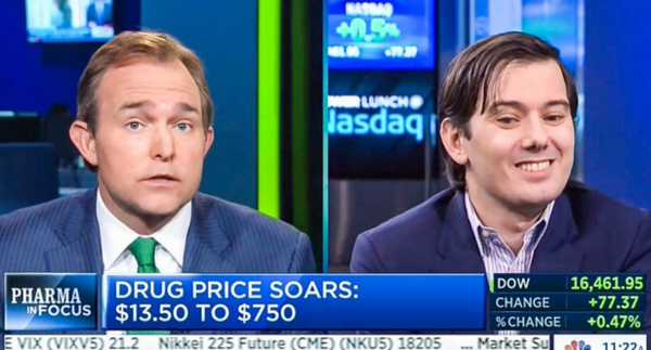 Image of Turing Pharmaceuticals CEO Martin Shkreli (CNBC/screen grab)
