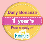 Daily Bonanza 1 year of Free Supply of Pampers