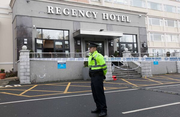The scene at the Regency Hotel in Dublin following the fatal shooting of David Byrne in February 2016. File Picture: Gareth Chaney