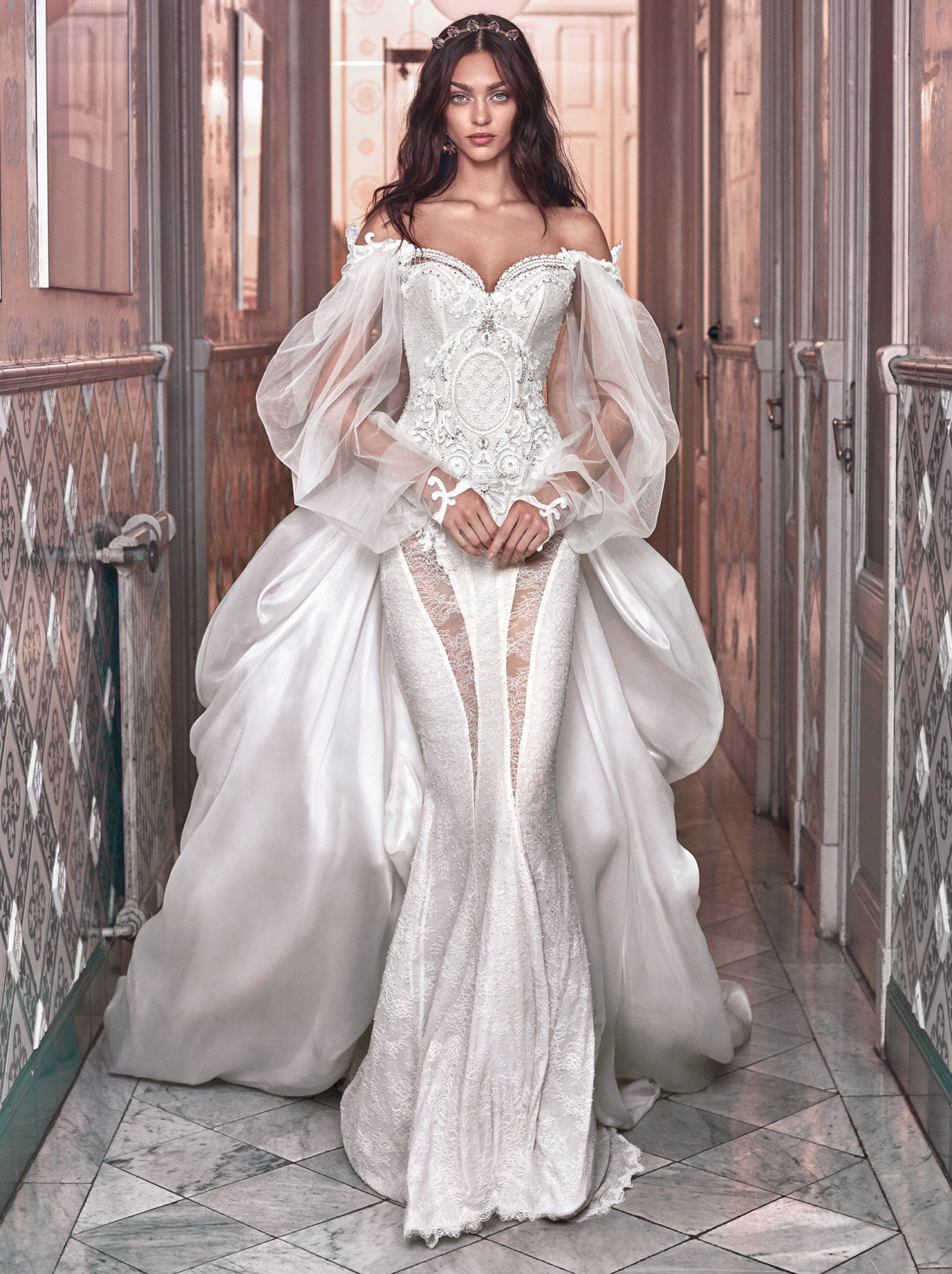 A model wearing the Galia Lahav wedding dress