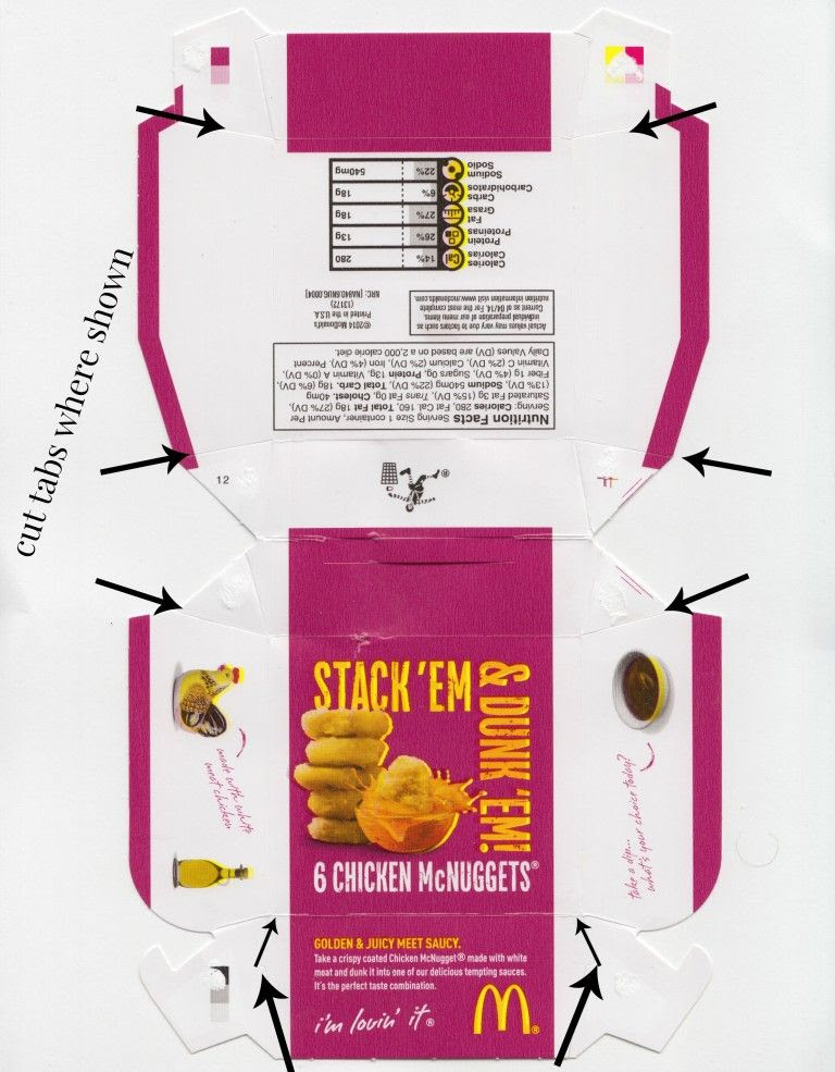 Printable Mcdonalds Chicken Nugget Box Template Printable Templates