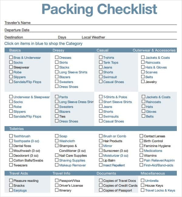 21+ Free Packing List Template Word Excel Formats