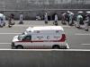 Una ambulancia se dirige al lugar de la avalancha a las afueras de La Meca
