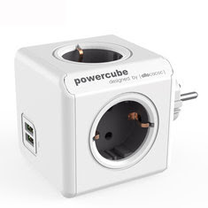 Allocacoc EU Plug 4 Outlets 2 USB Power Cube