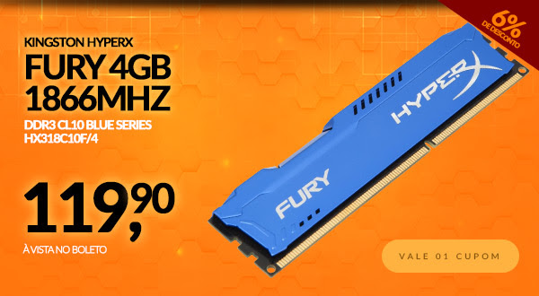 Memória Kingston HyperX FURY 4GB 1866Mhz DDR3 