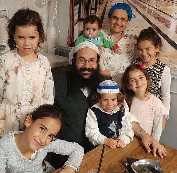 Rabbi Raziel Shevach, Hy”d, with his family