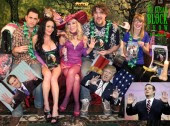 Little Marco, Trumpty Dumphty & Creepy Ted show their hands in Bonoboville (Gonzo, Dayton, Dr. Suzy with Buck Angel glass dildo,, Pat Jankiewicz, Ono Bo. Photo: Cavie