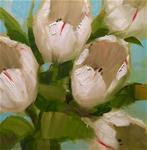 White Tulips on Turquoise - Posted on Monday, January 26, 2015 by Krista Eaton