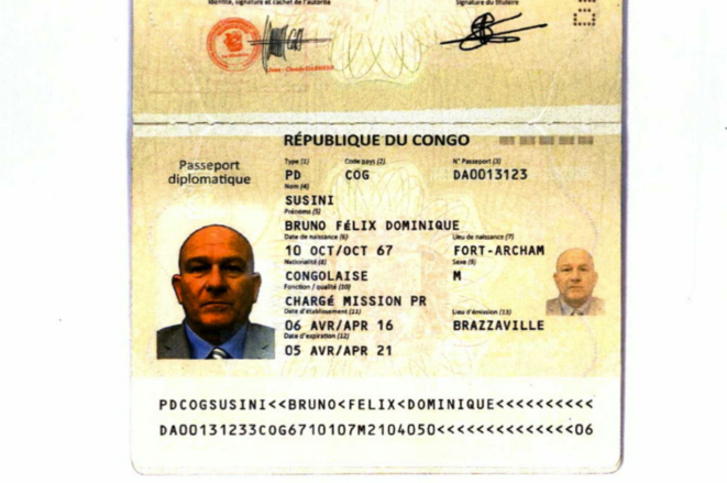 Le passeport diplomatique congolais de Bruno Susini. © DR