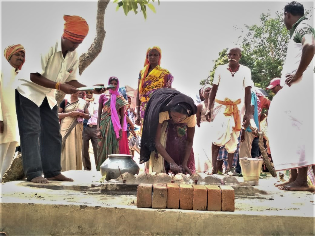  Christian is forced to undergo “reconversion” rite to tribal religion in Mahuatoli village, Jharkhand state, India on June 14, 2019. (Morning Star News)