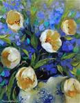 Touch of Winter White Tulips and All Good Things Happen by Design - Flower Paintings by Nancy Medina - Posted on Friday, December 19, 2014 by Nancy Medina