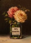 Roses in Chanel No. 5,  Oil on 5"x7" Linen Panel - Posted on Wednesday, March 11, 2015 by Carolina Elizabeth