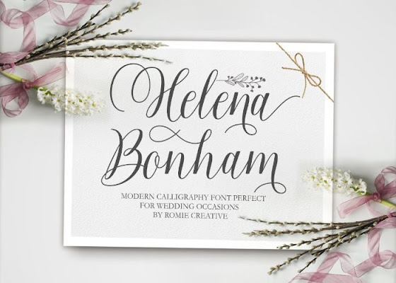 Helena Bonham on the Romantic Wedding Fonts Bundle