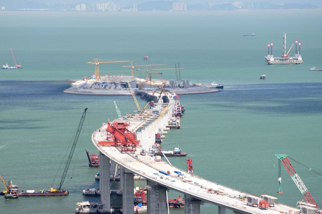 Vista general del sitio de construcción del puente Hong Kong-Zhuhai-Macao en Zhuhai el 27 de mayo de 2017. Foto: Xinhua