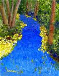 ORIGINAL PAINTING OF A BLUE FLORAL RIVER - Posted on Sunday, April 12, 2015 by Sue Furrow