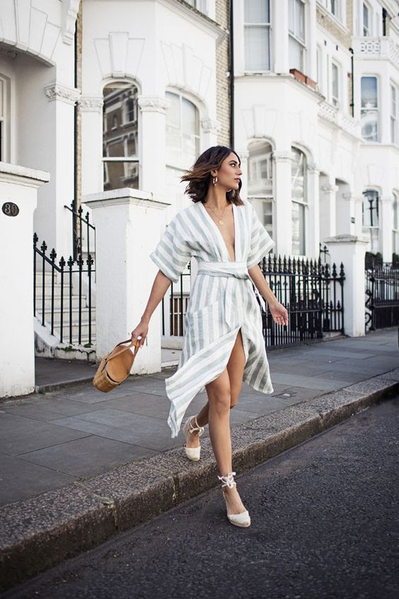 vestido lino rayas