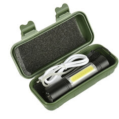 XANES 1518 XPE+COB 2Lights 1000LM 3Modes USB EDC LED Flashlight Suit