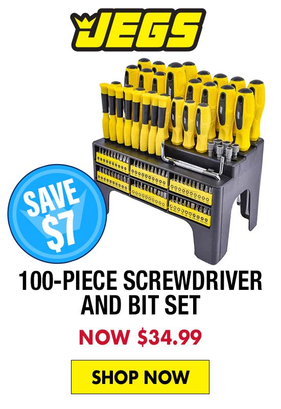JEGS 100-Piece Screwdriver and Bit Set - Now $34.99