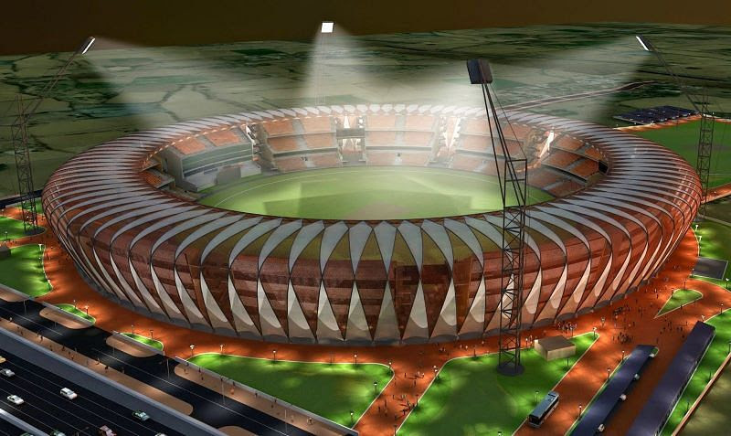 The architectural design of Gwalior International Cricket Stadium of India