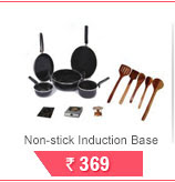 5 Pcs Non-stick Induction Base Cookware & 5 Pcs Skimmer Set