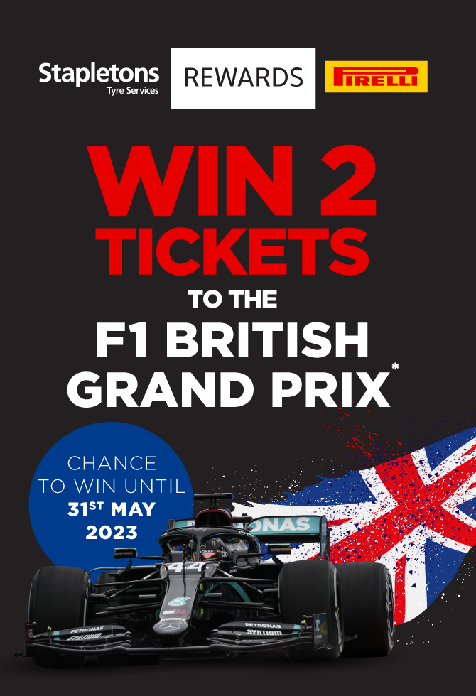Stapleton's Rewards | Pirelli | WIN 2 TICKETS TO THE F1 BRITISH GRAND PRIX | Chance to win until 31st May 2023