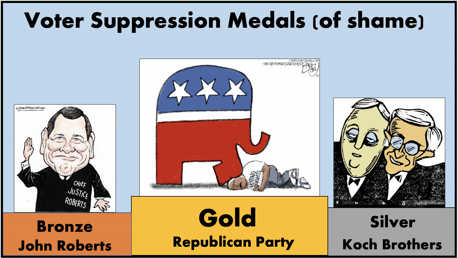 Voter suppression medals of shame