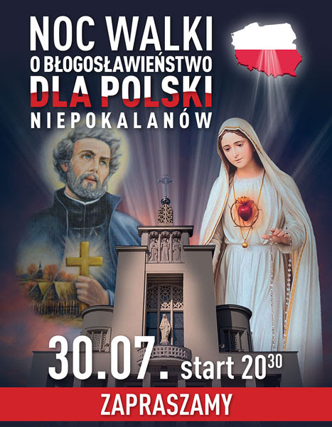 Noc Walki Duchowej o Błogosławieństwo dla Polski - plakat