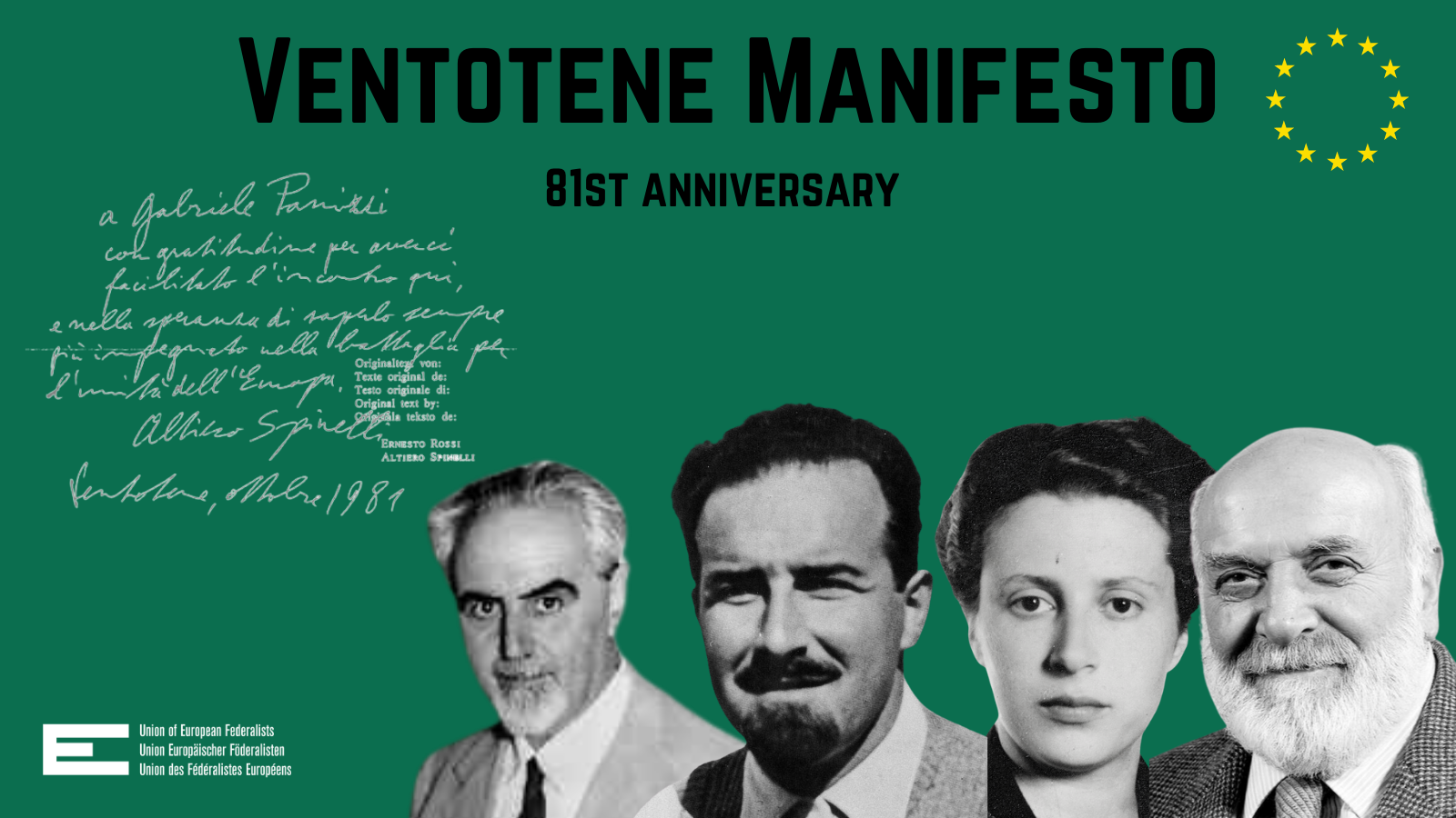 Prendere In Prestito Manifesto Di Ventotene PRESS RELEASE: Let’s revive the spirit of the Ventotene Manifesto!