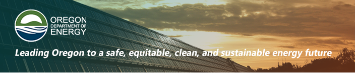 Header image of solar panels and sunset.