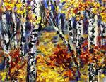 Birches and Aspen Trees Painting - Posted on Sunday, March 1, 2015 by Sonia von Walter