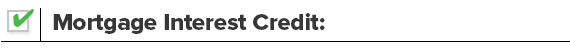 Mortgage Interest Credit