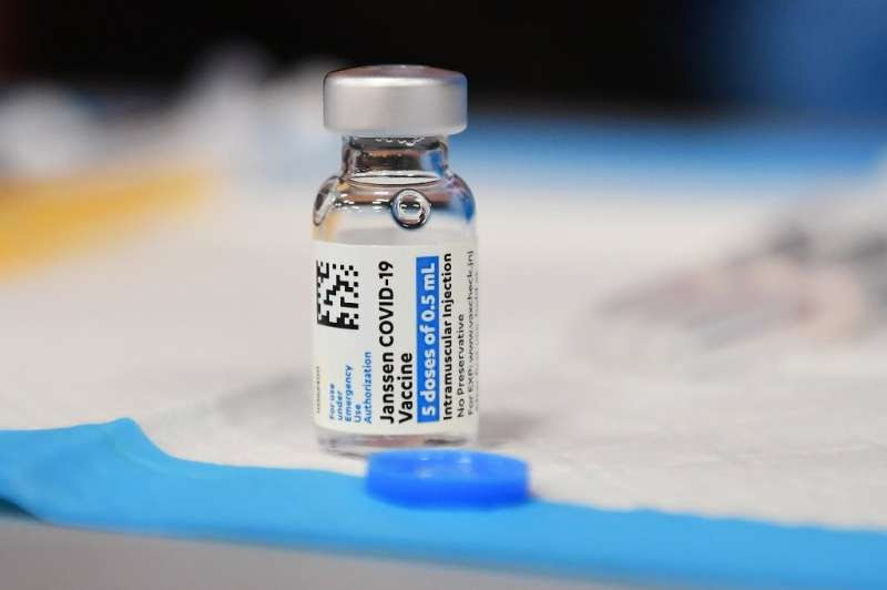 Johnson & Johnson's Janssen Covid-19 vaccine awaits administration at a vaccination clinic in Los Angeles, California on Dec