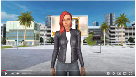 A person standing in front of a building Description automatically generated